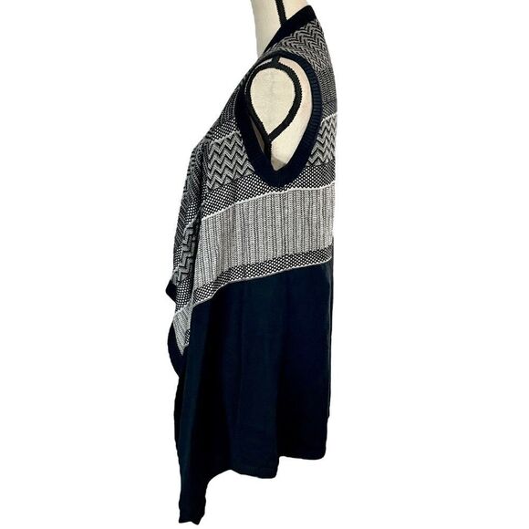 Banana Republic Sleeveless Open Front Waterfall Cardigan XS Black Gray - Picture 5 of 8